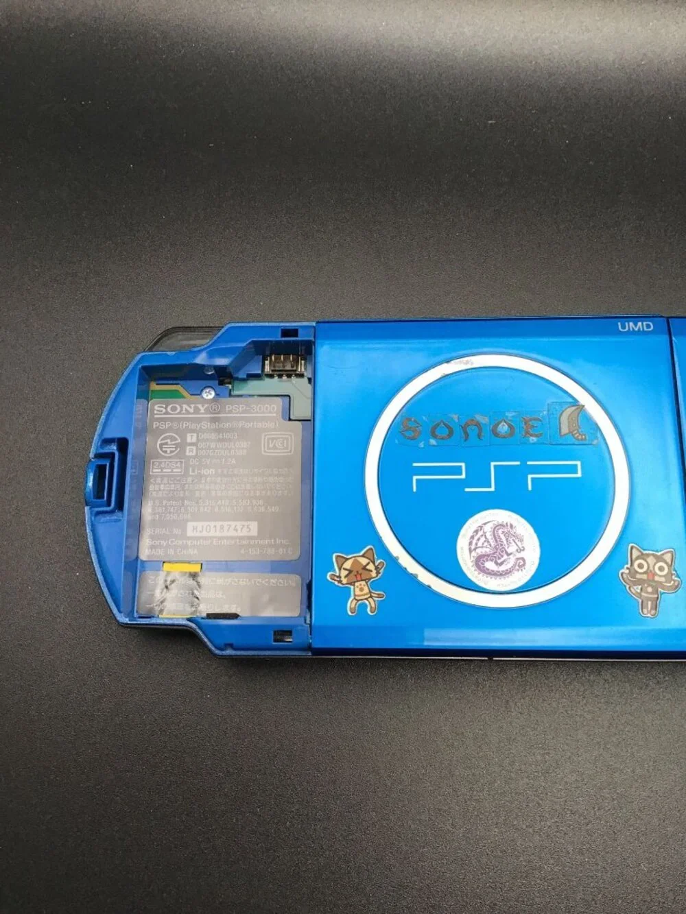 Sony PSP 3000 OEM Vibrant Blue w/New Battery & Charger Region Free Great Used